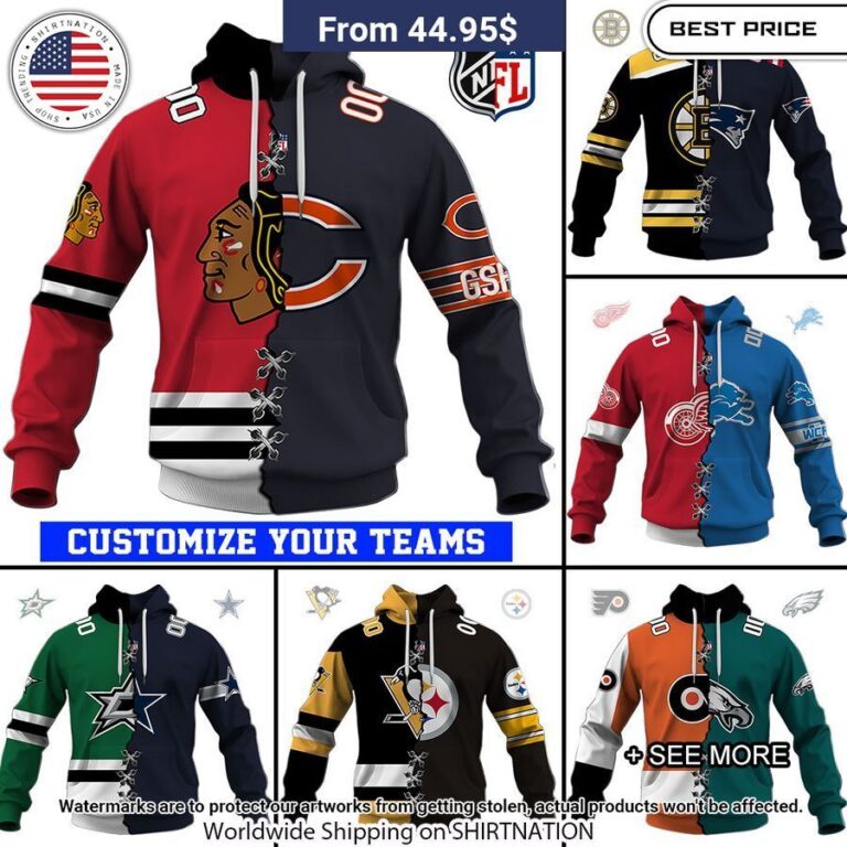 NFL Mix NHL Special Design Collection Hoodie Eye soothing picture dear