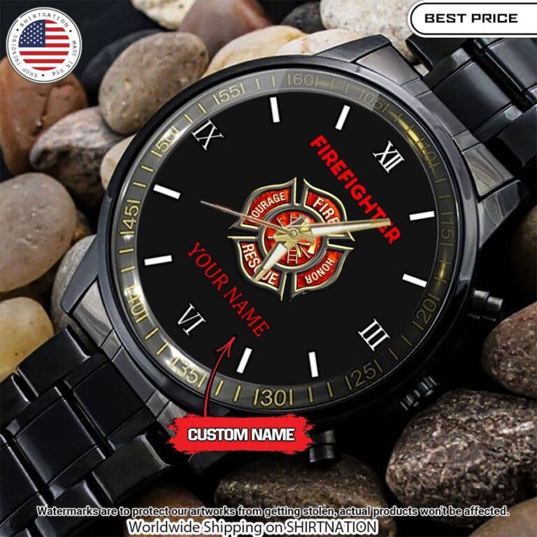 Personalized Firefighter Stainless Steel Watches Eye soothing picture dear