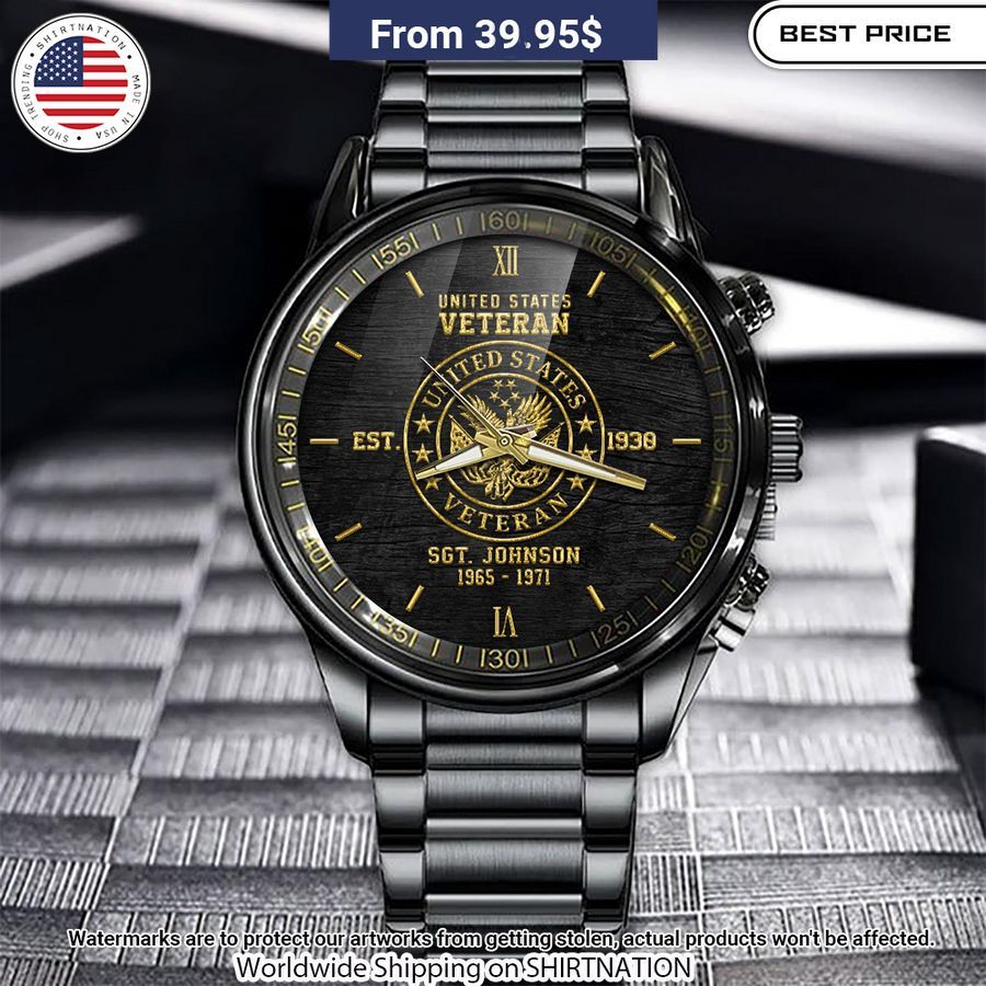 Personalized US Veteran Watch Cutting dash