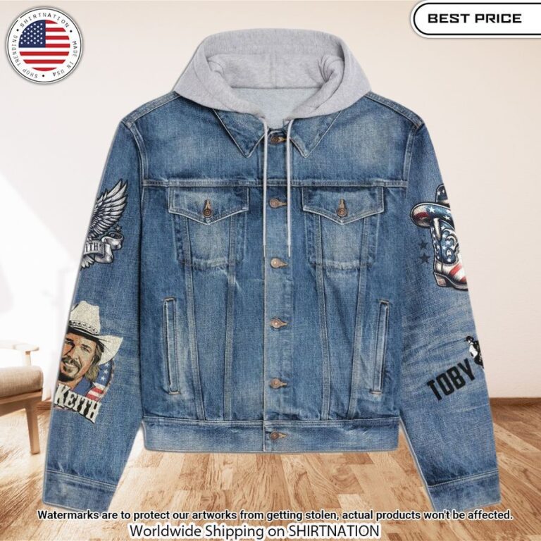 Raise Em High For Toby Keith Hooded Denim Jacket Good look mam