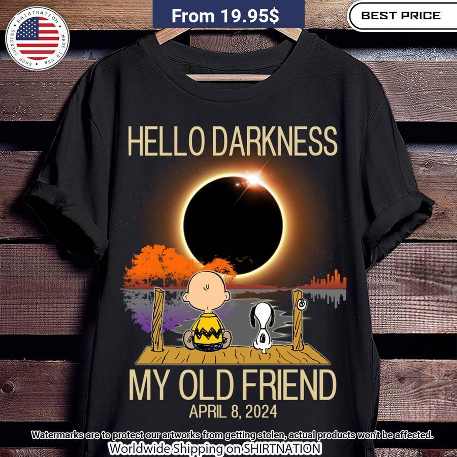 snoopy hello darkness my old friend solar eclipse april 08 2024 shirt 6