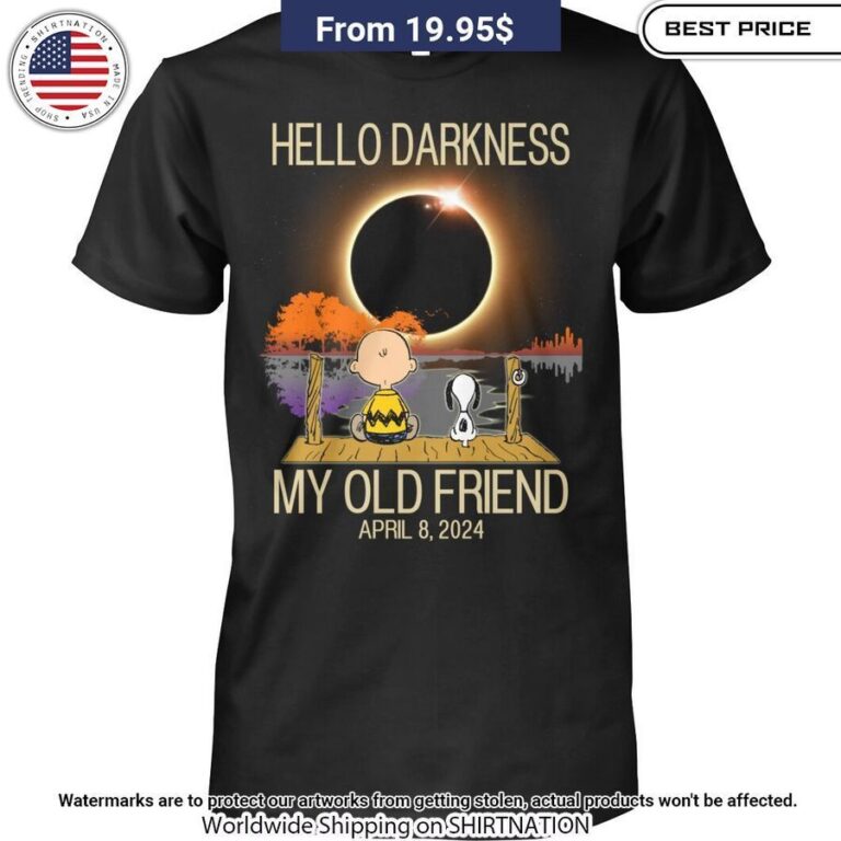 snoopy hello darkness my old friend solar eclipse april 08 2024 shirt 7