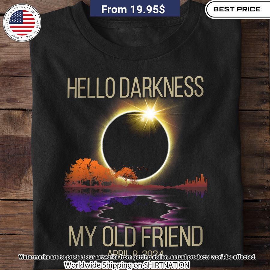 Solar Eclipse 2024 Hello Darkness Shirt Studious look