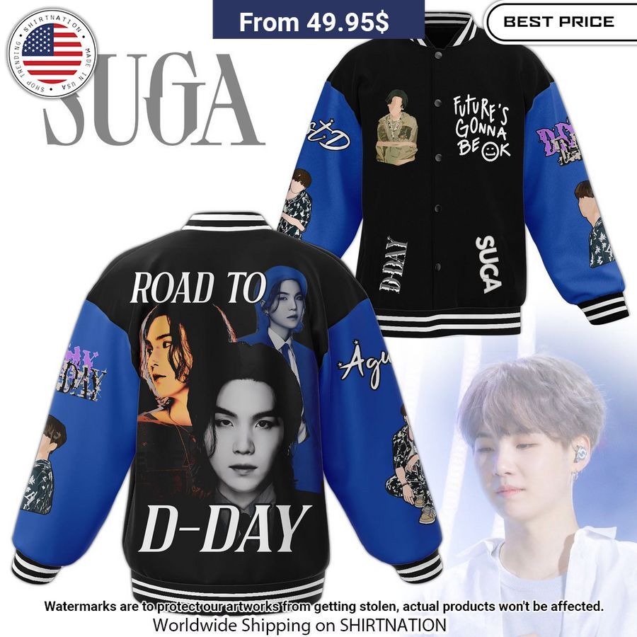 Suga BTS Road To D Day Baseball Jacket Trending picture dear