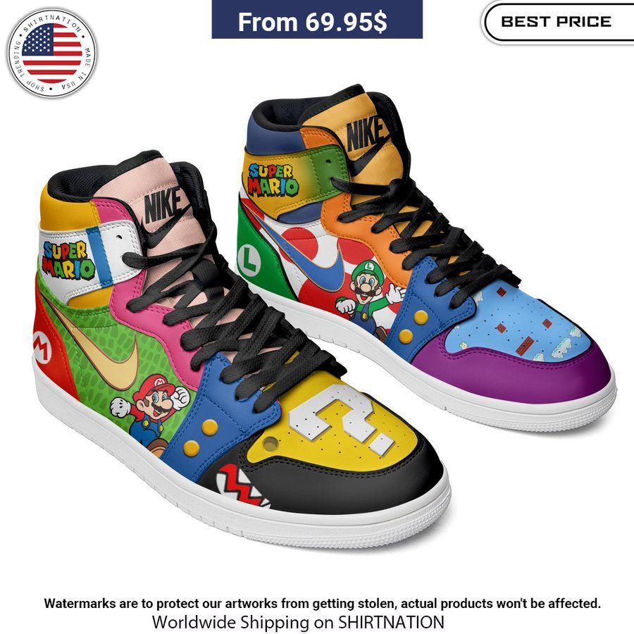 Super Mario Air Jordan Hightop Sneakers This is awesome and unique