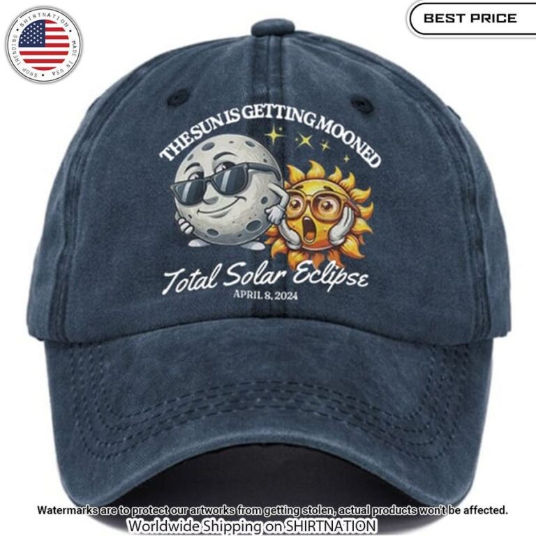 the sun is getting mooned total solar eclipse april 8 2024 print baseball cap 2