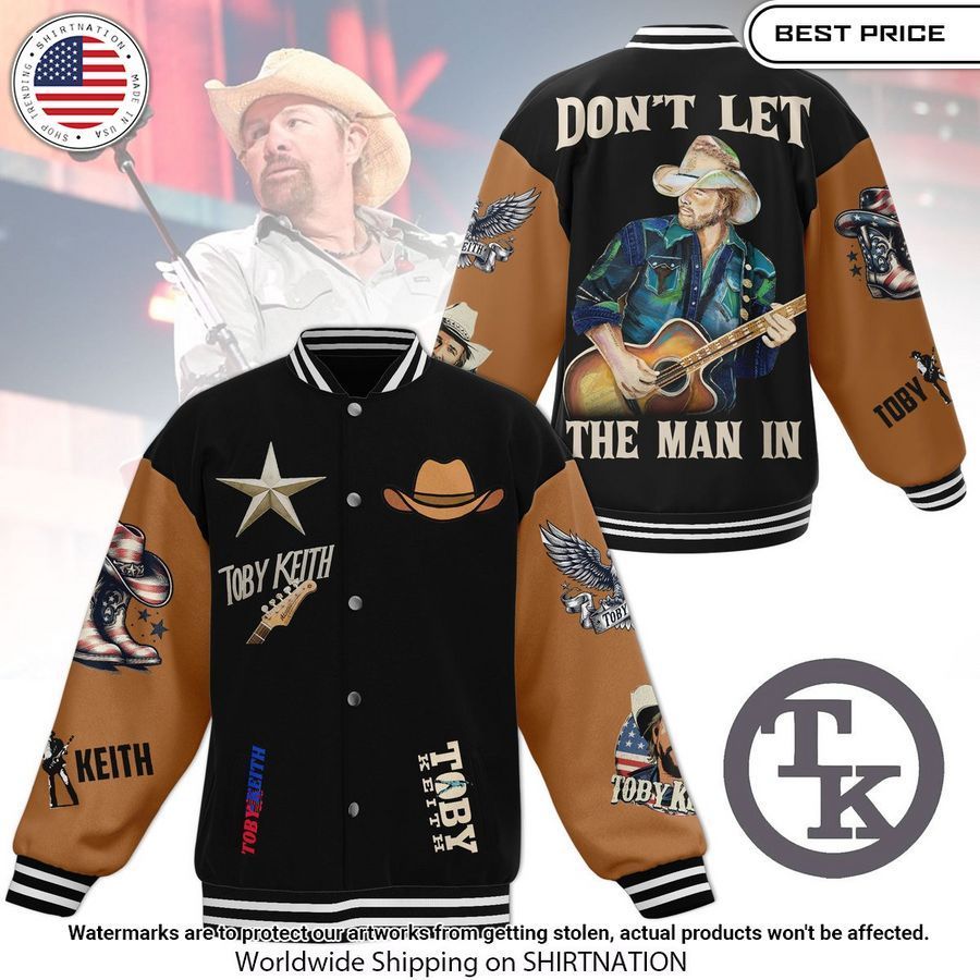Toby Keith Don't Let the Old Man In Baseball Jacket Mesmerising