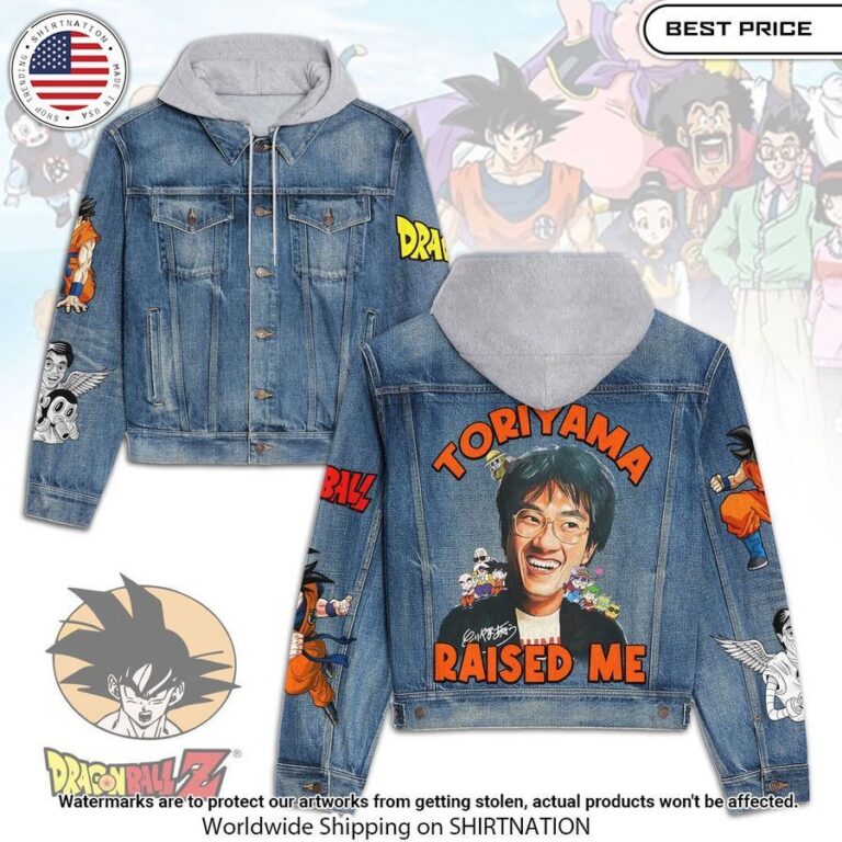 Toriyama Akira Raised Me Hooded Denim Jacket You look lazy