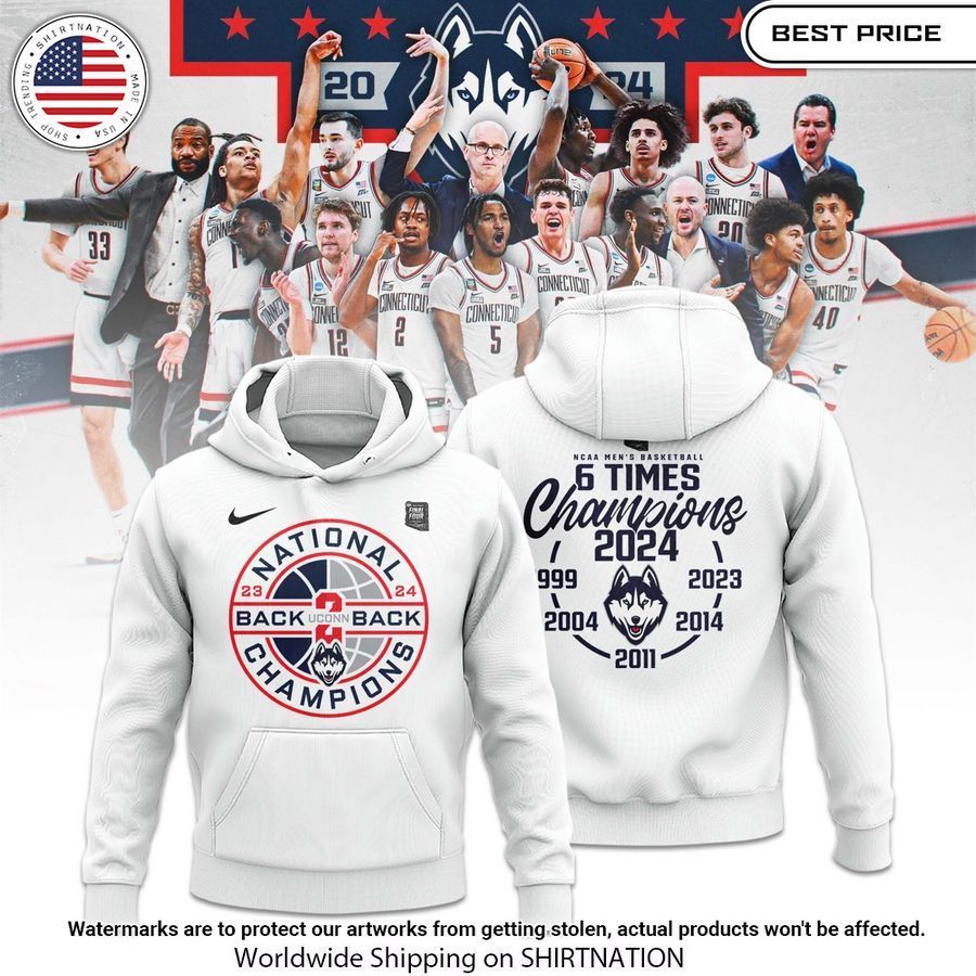 6 Time Champions UConn 2024 NCAA Champions Hoodie My friends!