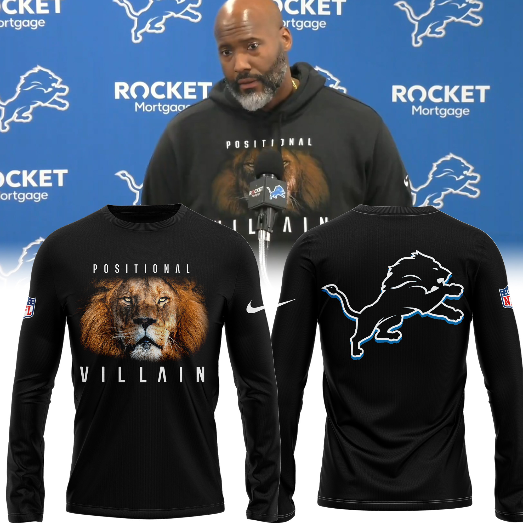 Brad Holmes POSITIONAL VILLAIN Detroit Lions shirt, hoodie 4