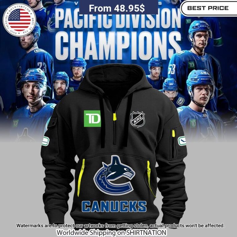 Vancouver Canucks Half Zip Heavy Hoodie You Look Fresh In Nature