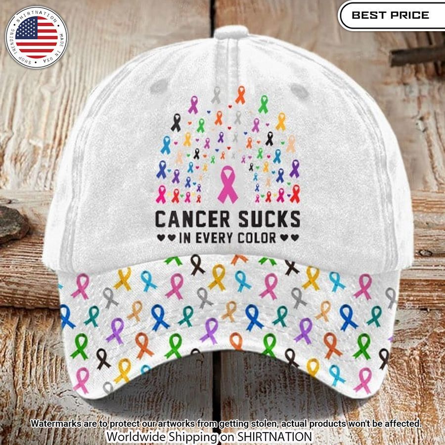 Cancer Sucks In Every Color Cap Nice elegant click