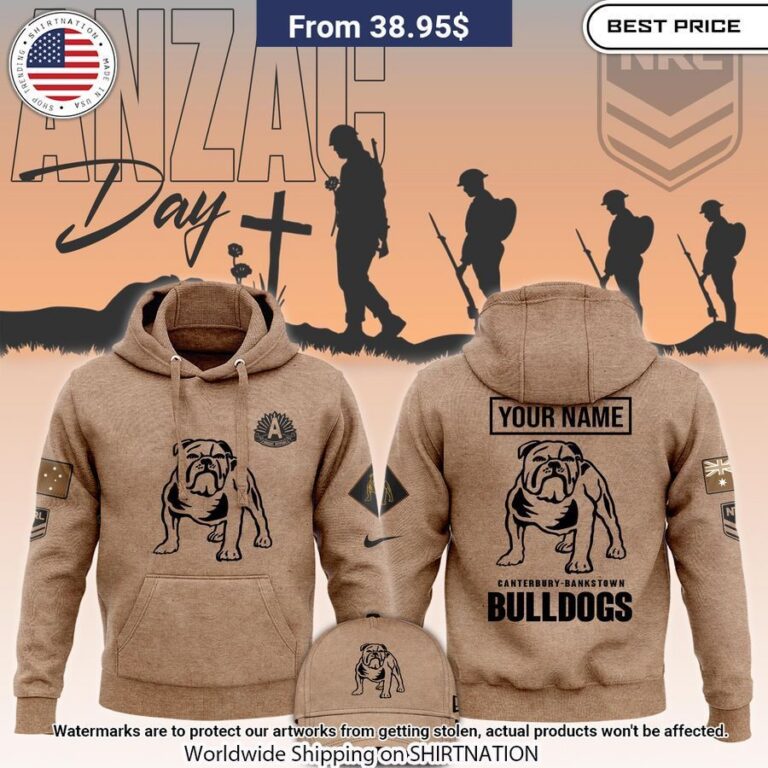 Canterbury Bankstown Bulldogs Anzac Round Custom Hoodie You Look Lazy