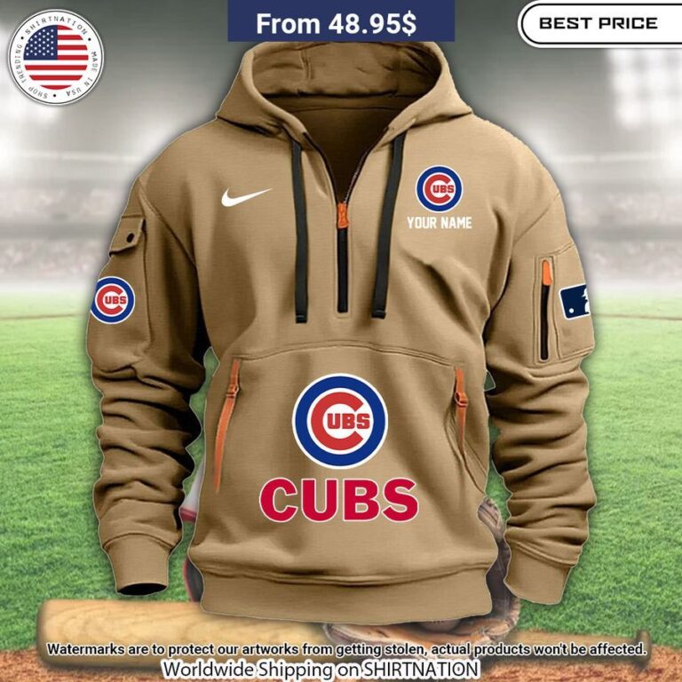 Chicago Cubs Custom Half Zip heavy hoodie Amazing Pic