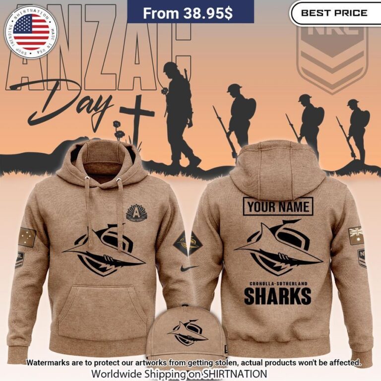 Cronulla Sutherland Sharks Anzac Round Custom Hoodie My Friend And Partner