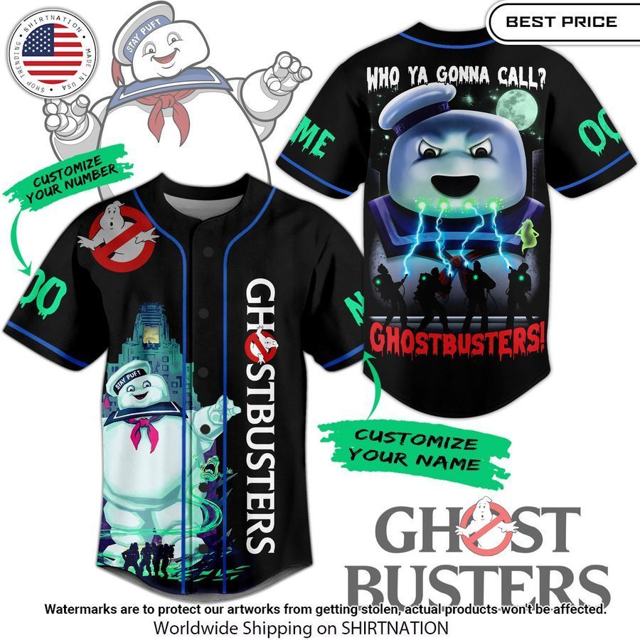 customized ghostbusters who you gonna call baseball jersey 1