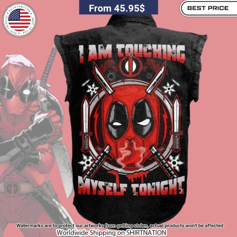 Deadpool Maximum Effort Sleeveless Denim jacket Pic of the century