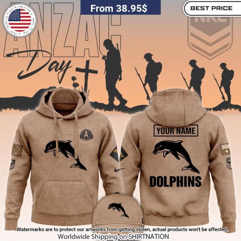 Dolphins Anzac Round Custom Hoodie You Look Handsome Bro