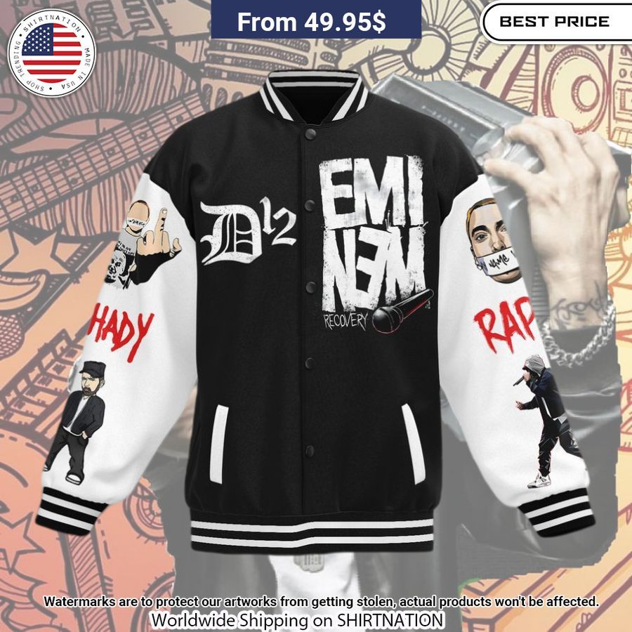 Eminem Recovery Baseball Jacket Your face is glowing like a red rose