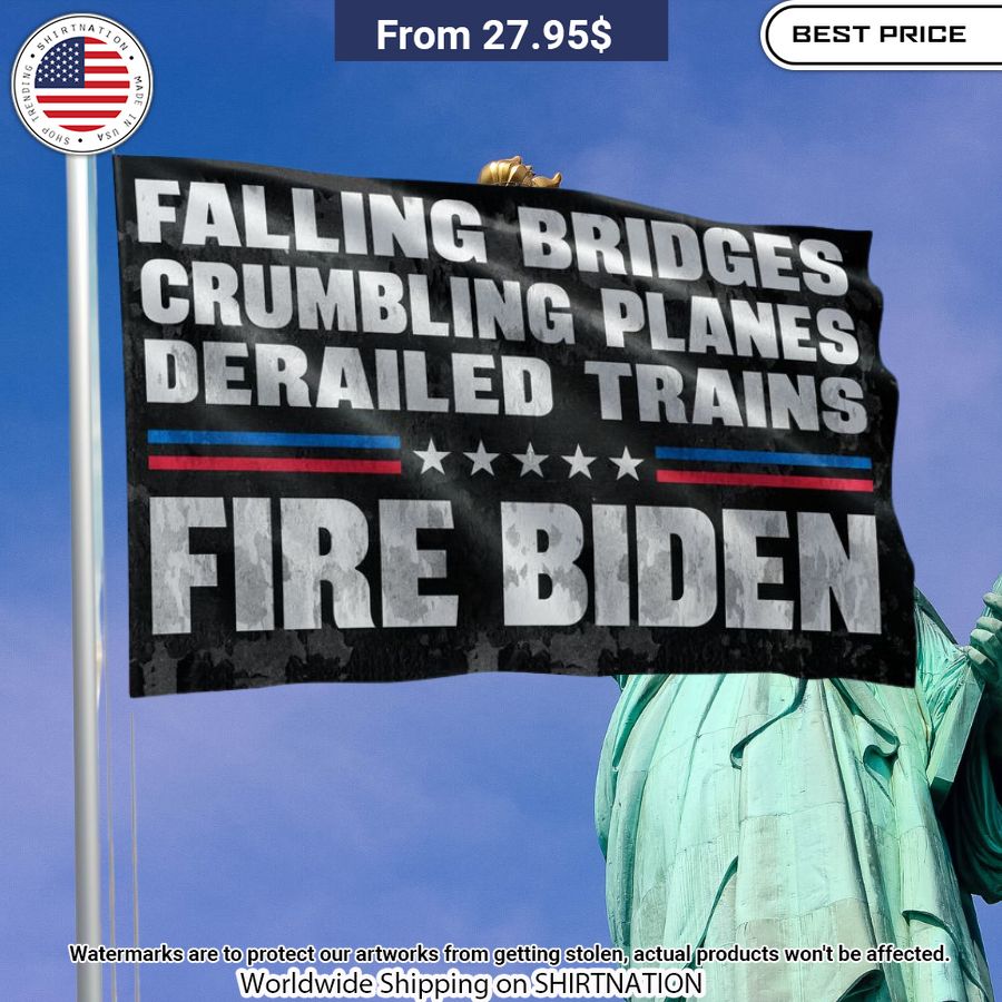 Falling Bridges Crumbling Planes Derailed Trains Fire Biden Flag Nice Pic