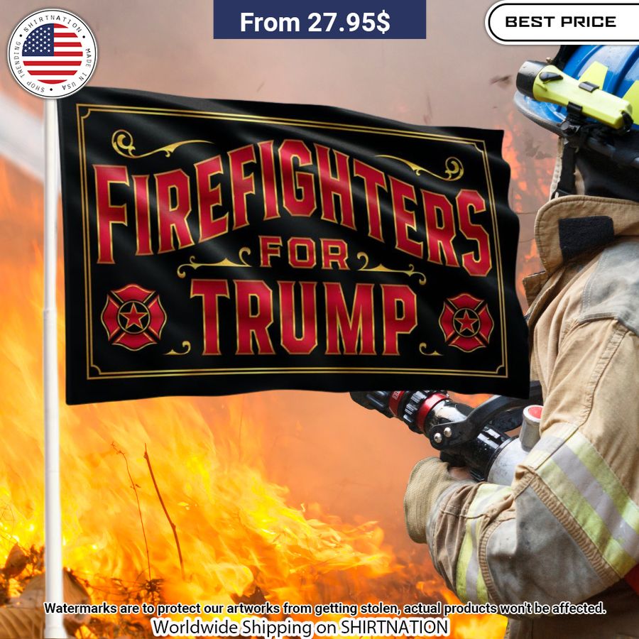 Firefighters For Trump Flag Impressive picture.