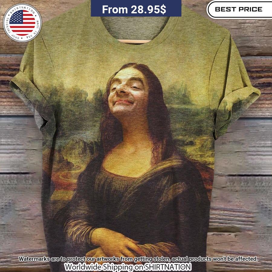 Funny Mr. Bean And The Mona Lisa Art Shirt It is too funny