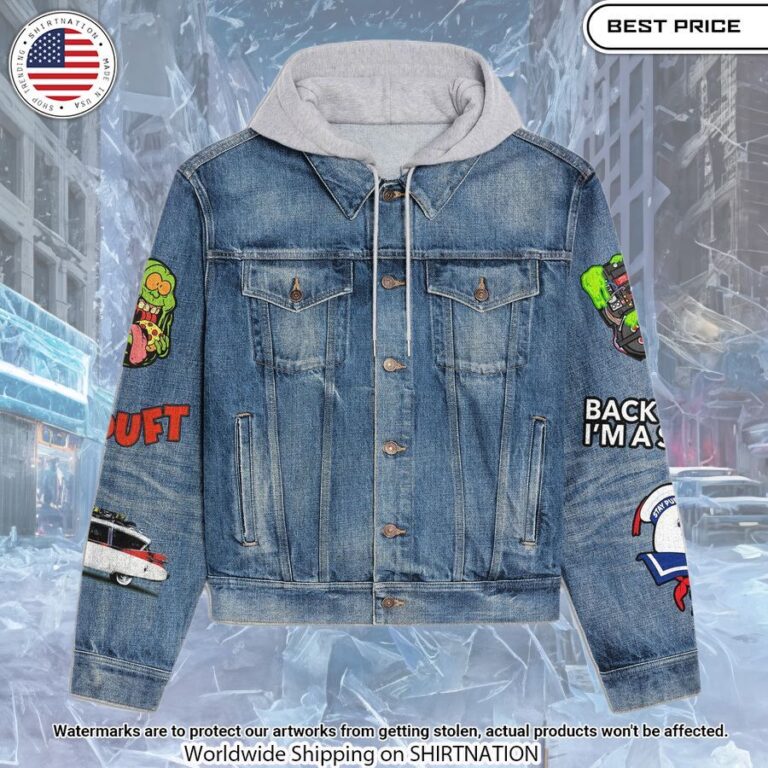 ghostbusters back off man im a scientist hooded denim jacket 2