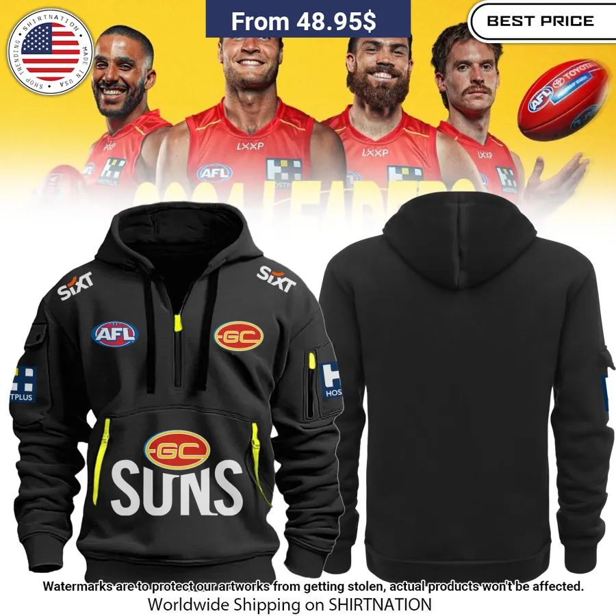 Gold Coast Suns Lions AFL Half Zip heavy hoodie Rocking picture