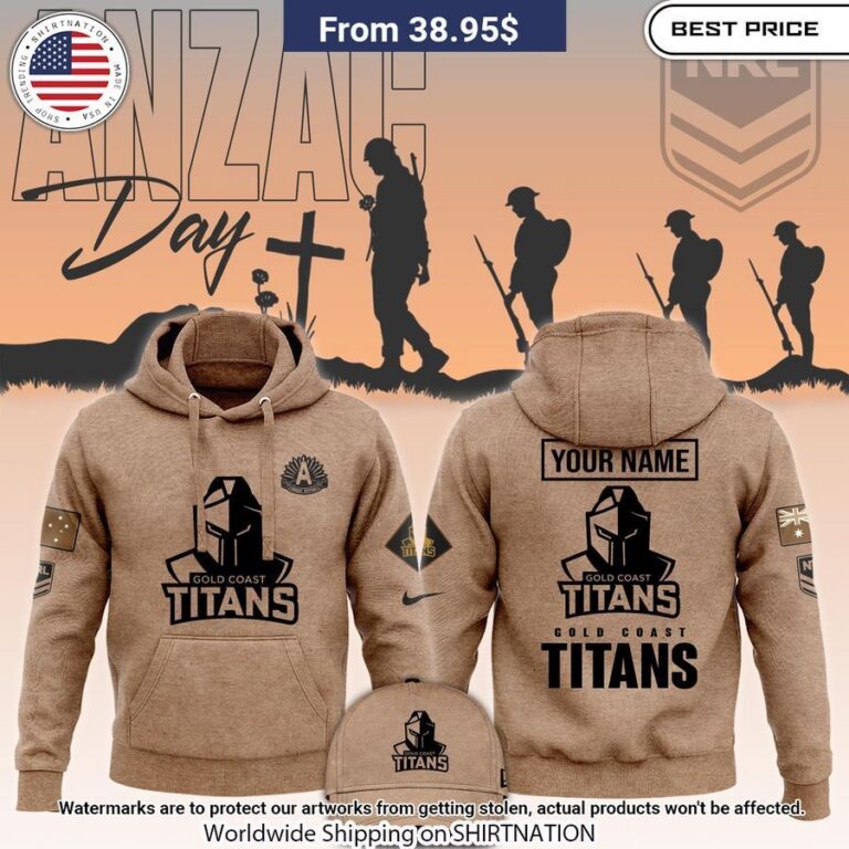 Gold Coast Titans Anzac Round Custom Hoodie Out Of The World