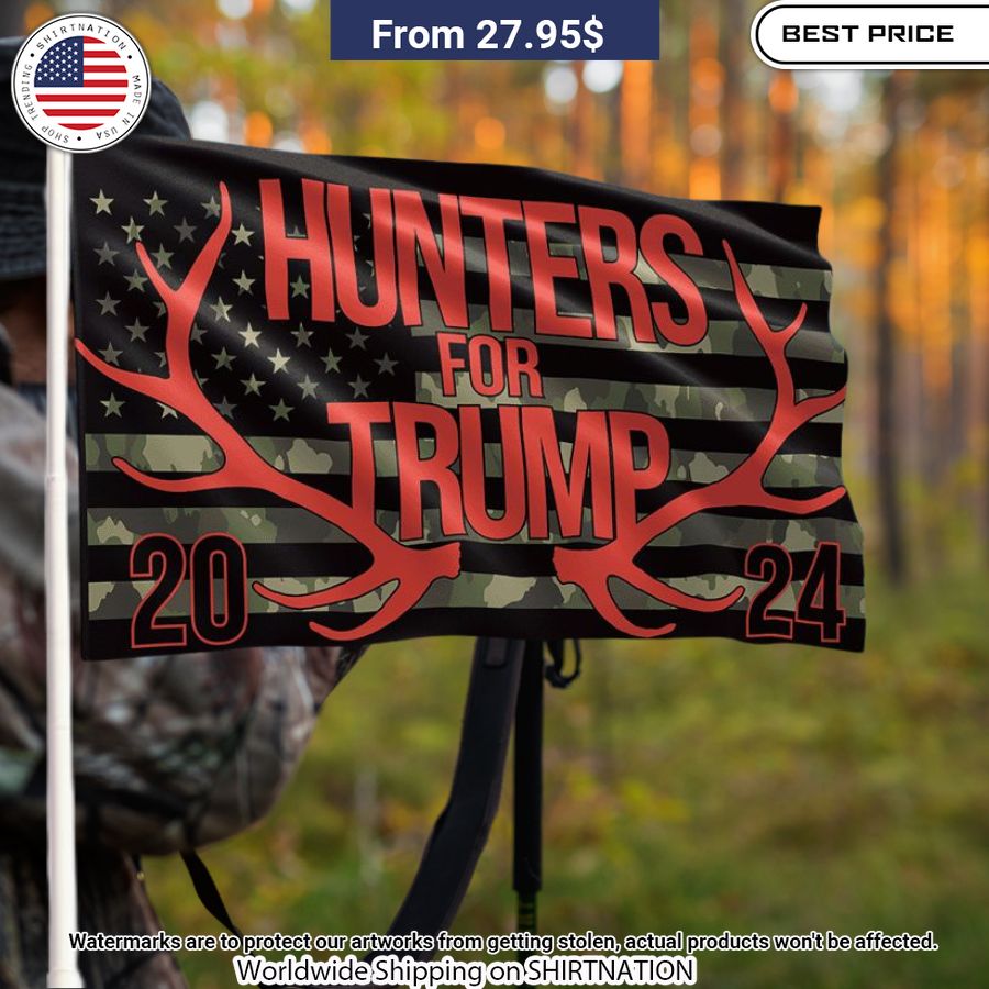 Hunters For Trump 2024 Flag My friend and partner