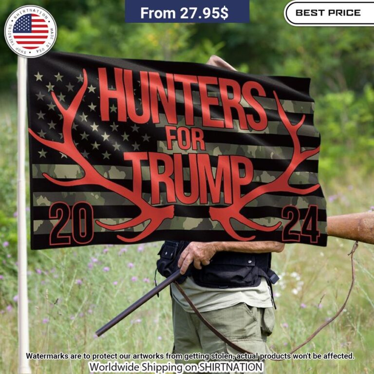 Hunters For Trump 2024 Flag Hey! Your profile picture is awesome