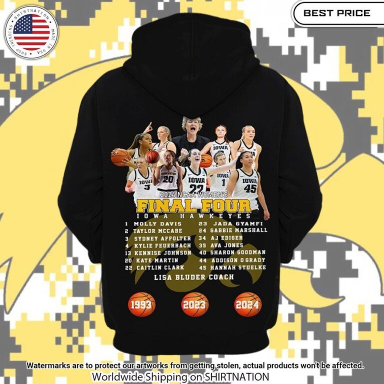 Iowa Hawkeyes women's FINAL FOUR 2024 Hoodie Out of the world