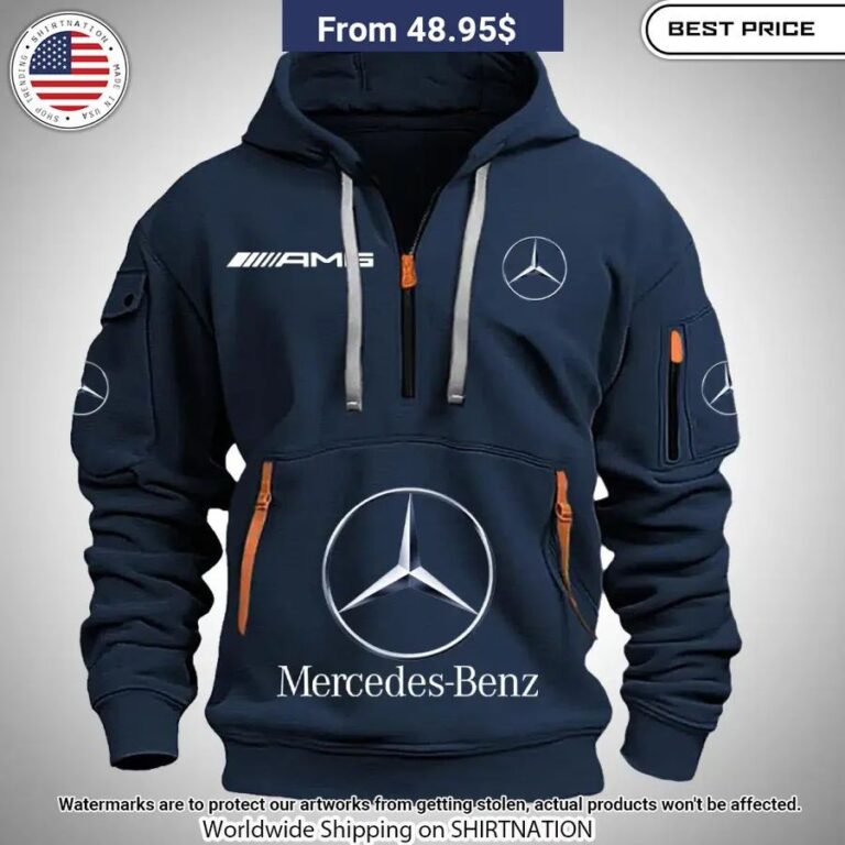 Mercedes Benz Half Zip Heavy Hoodie Damn Good
