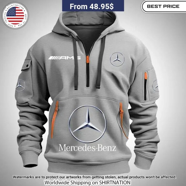 Mercedes Benz Half Zip Heavy Hoodie My Friend And Partner