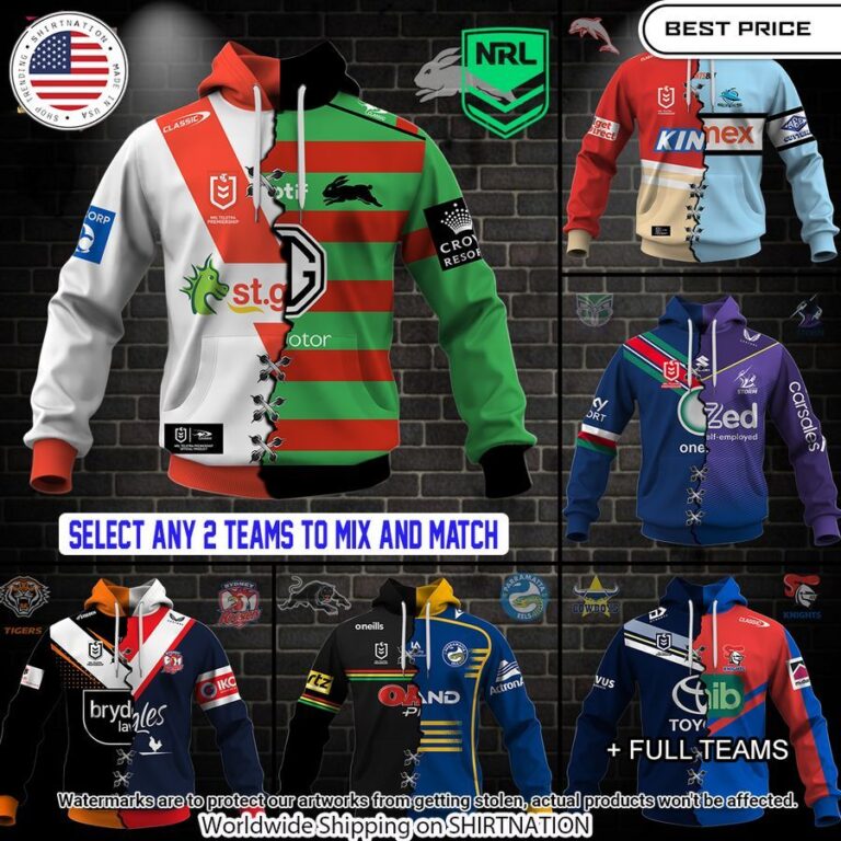 mix 2 nrl teams custom hoodie 1