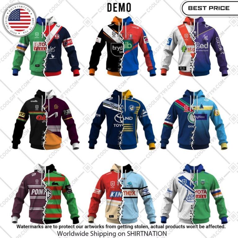 Mix 2 NRL Teams Custom Hoodie You look lazy