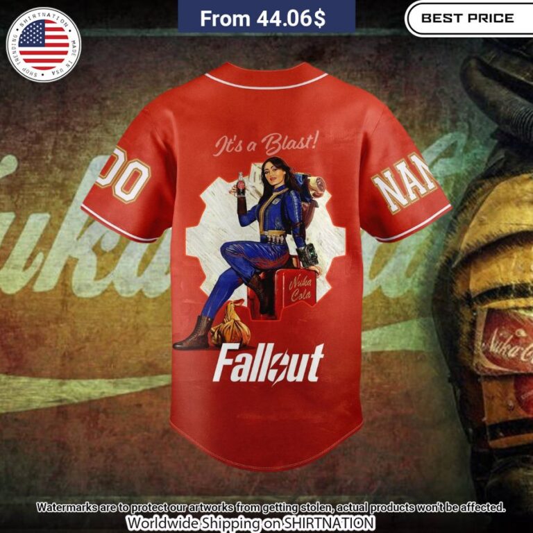 Nuka Cola Fallout It's A Blast baseball Jersey Such a charming picture.