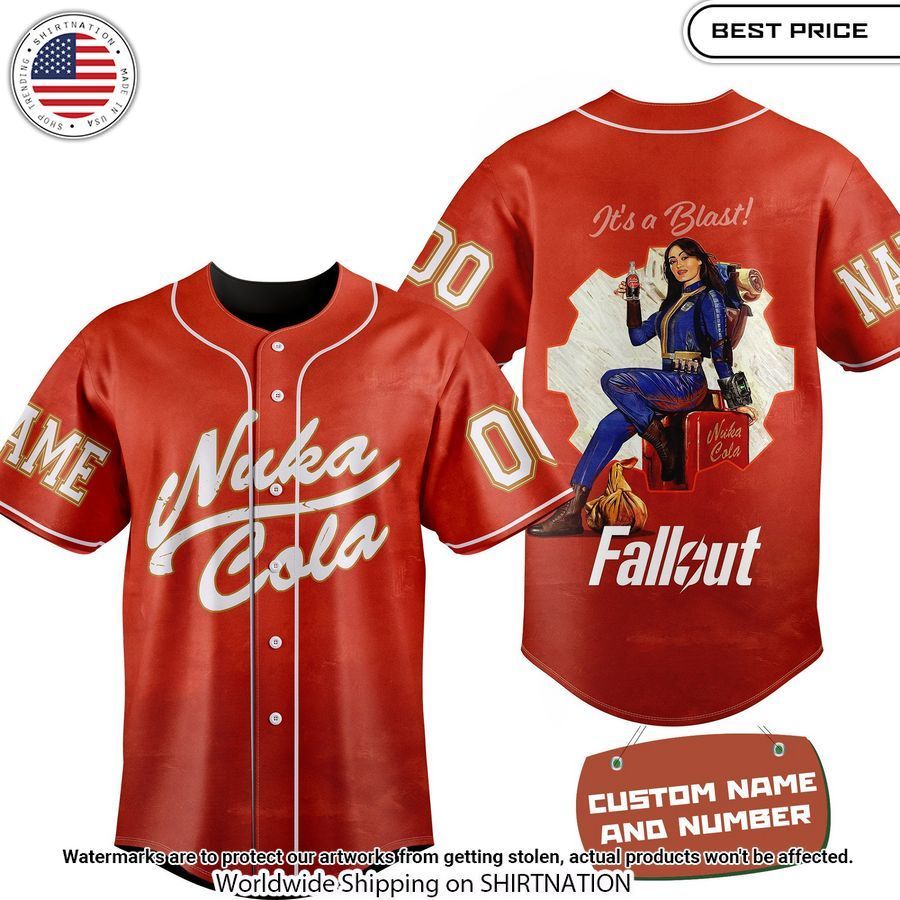 nuka cola its a blast fallout custom baseball jersey 1