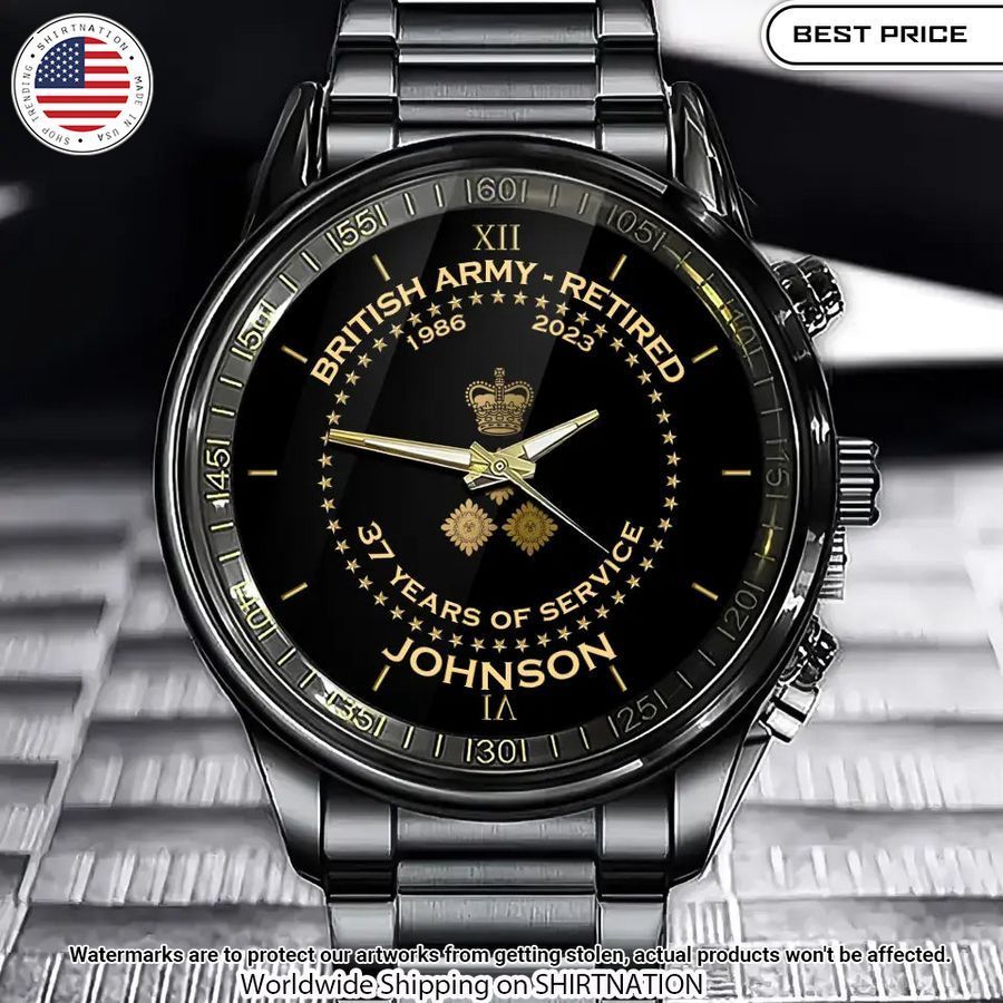 personalized british army retired watch 1