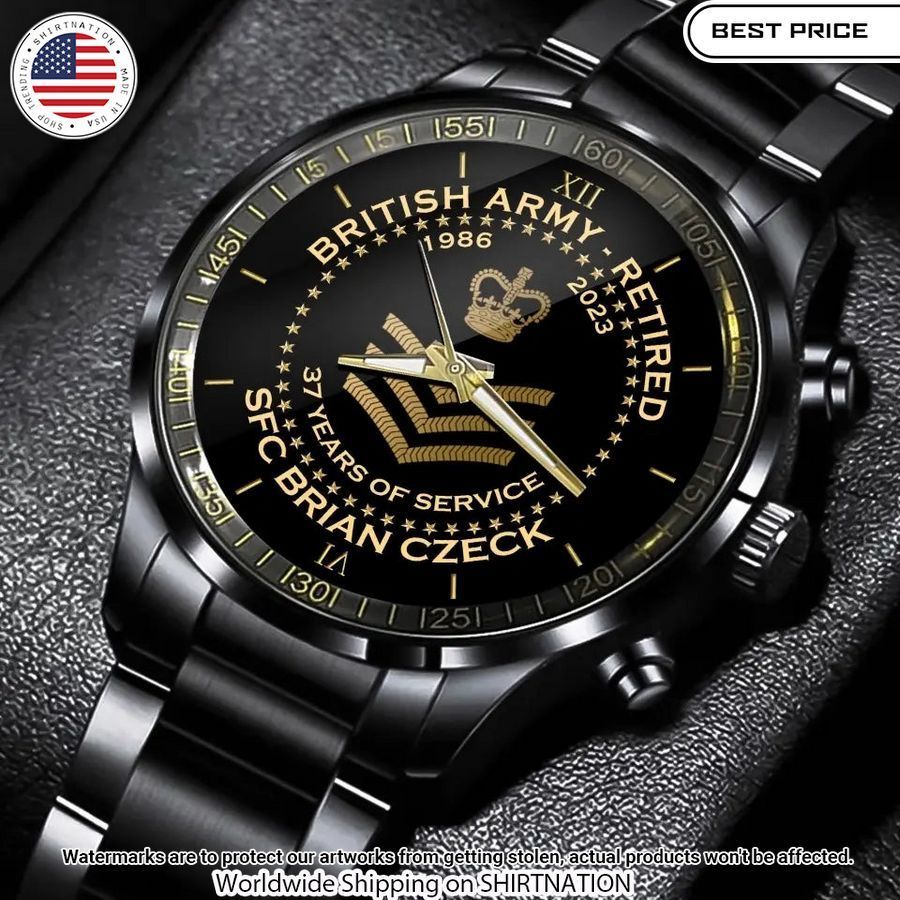 Personalized British Army Retired Watch Long time