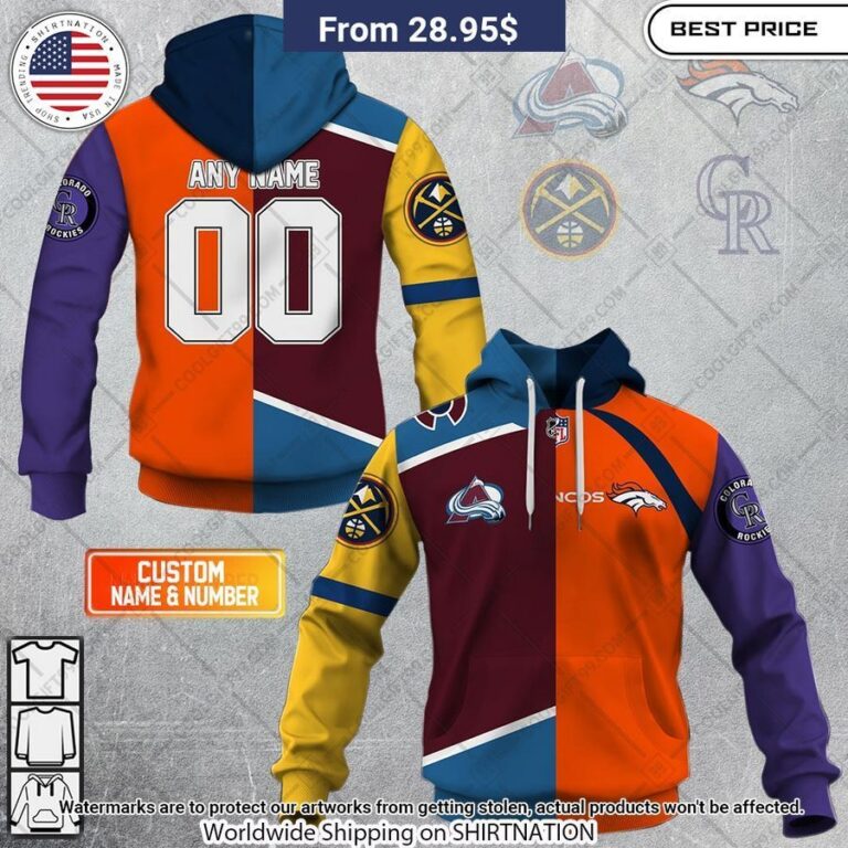 personalized colorado avalanche x denver broncos x colorado rockies x denver nuggets hoodie 1