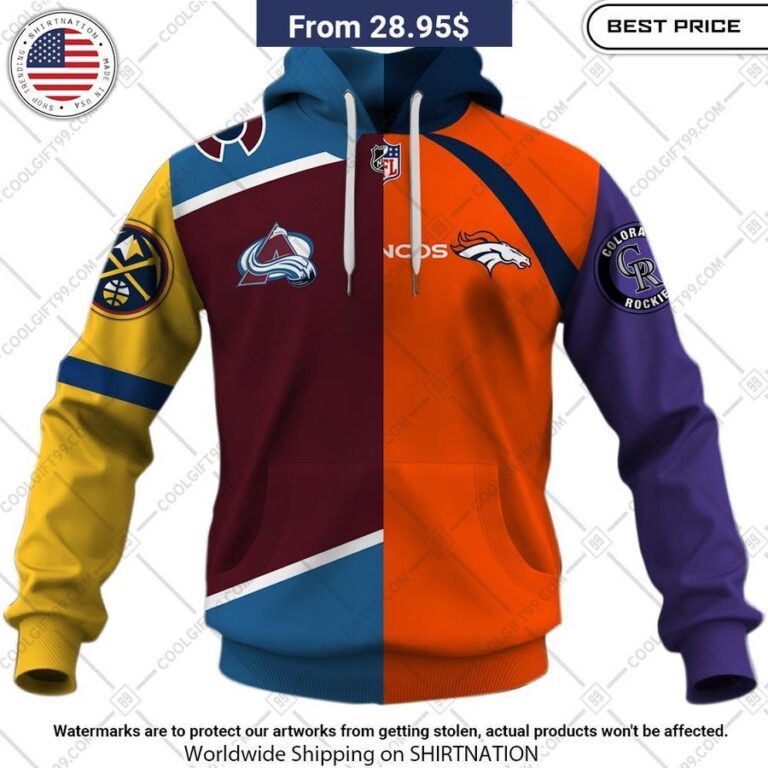 personalized colorado avalanche x denver broncos x colorado rockies x denver nuggets hoodie 2