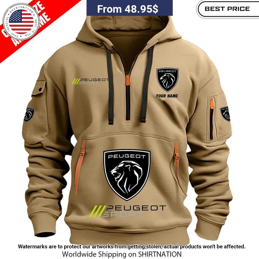 Peugeot Custom Half Zip Heavy Hoodie Oh! You Make Me Reminded Of College Days