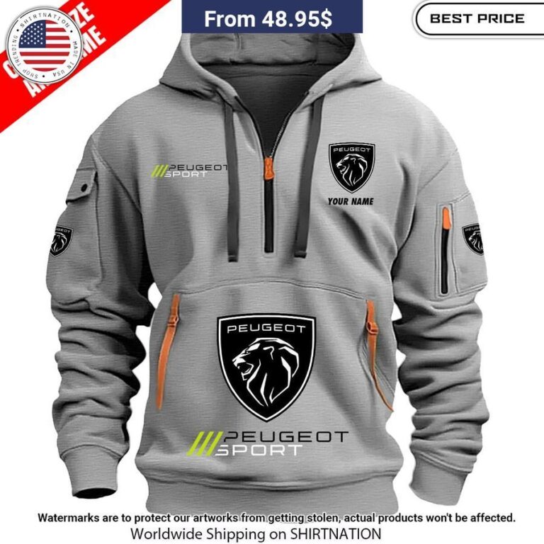 Peugeot Custom Half Zip Heavy Hoodie You Look So Healthy And Fit