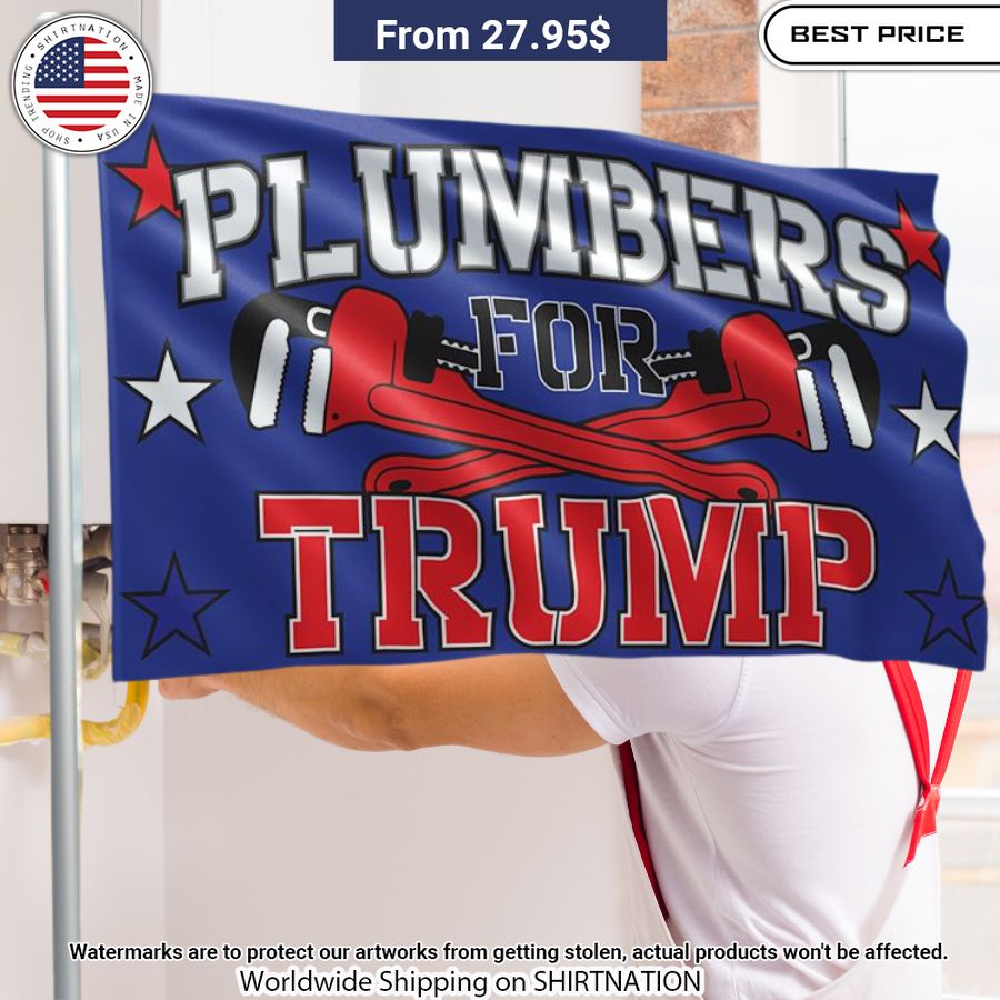 Plumbers For Trump Flag Handsome as usual