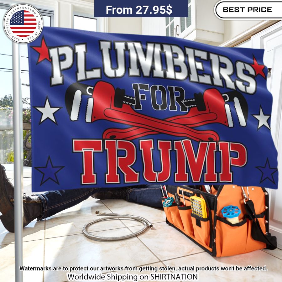 Plumbers For Trump Flag Long time