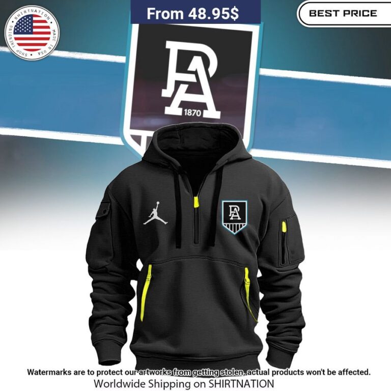 Port Adelaide Power Half Zip heavy hoodie Pic of the century