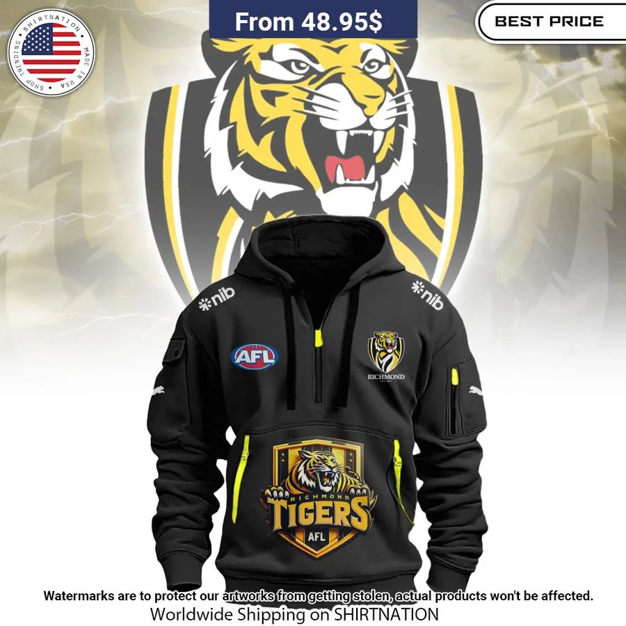 Richmond Tigers Half Zip heavy hoodie Cutting dash