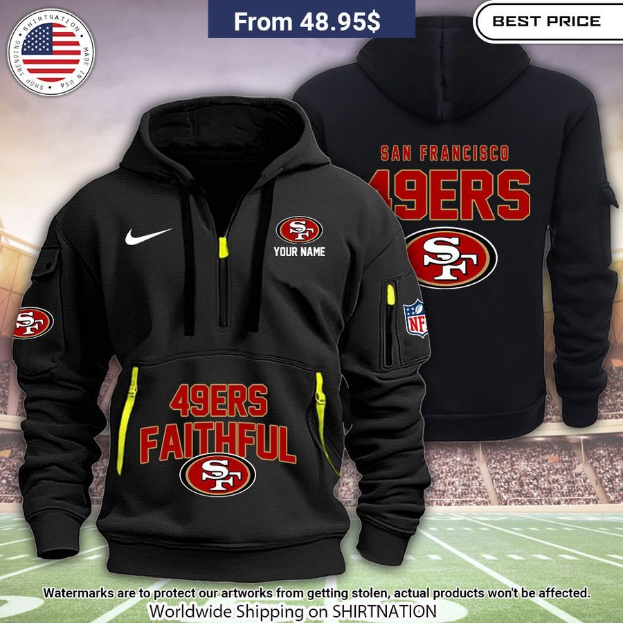 San Francisco 49ers Faithful Custom Half Zip heavy hoodie Gang of rockstars