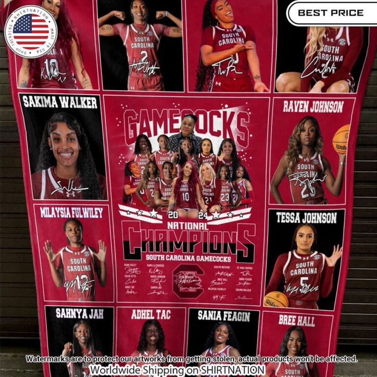 south carolina gamecocks players name blanket 1